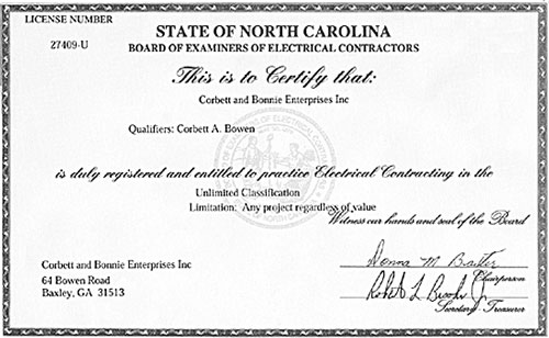 Certifications For Cab Enterprises